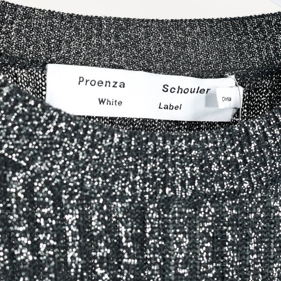 Proenza Schouler White Label Black & Silver Lurex Ribbed-Knit Sweater - Picture 8 of 9